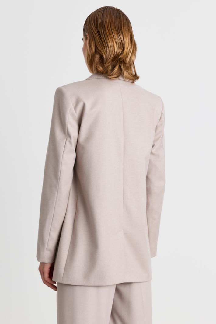 Blazer in flanella - BEIGE - Intrend - 4