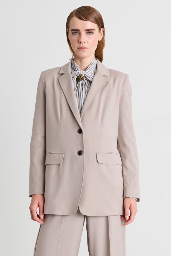 Blazer in flanella - BEIGE - Intrend - 2