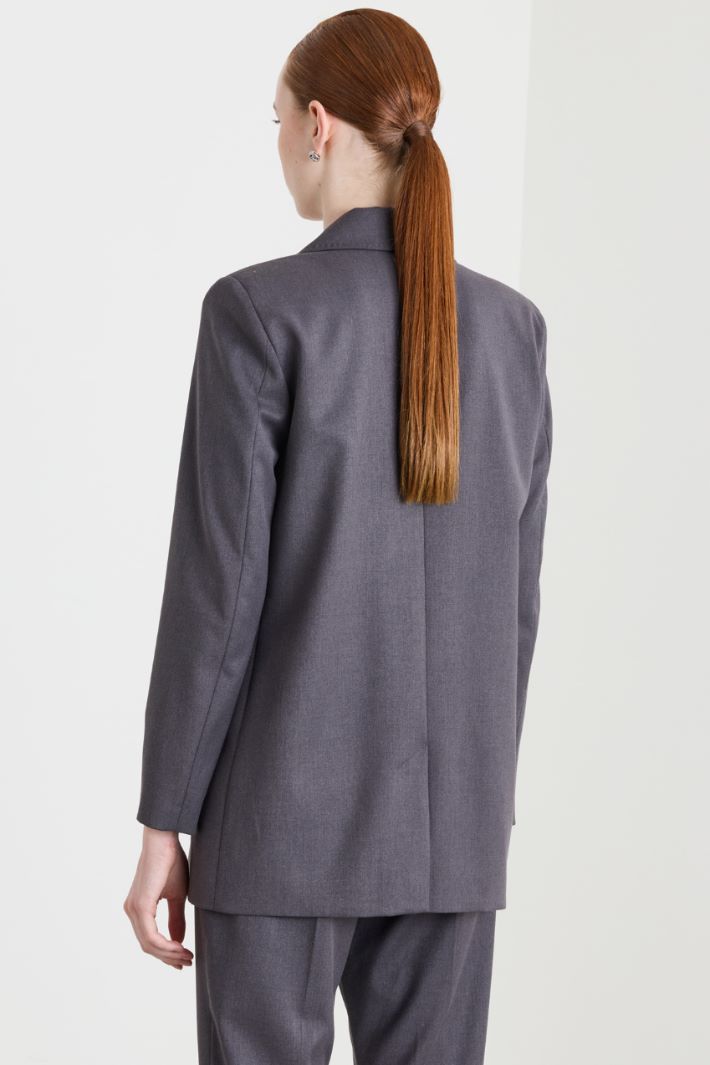 Blazer in flanella - GRIGIO - Intrend - 4
