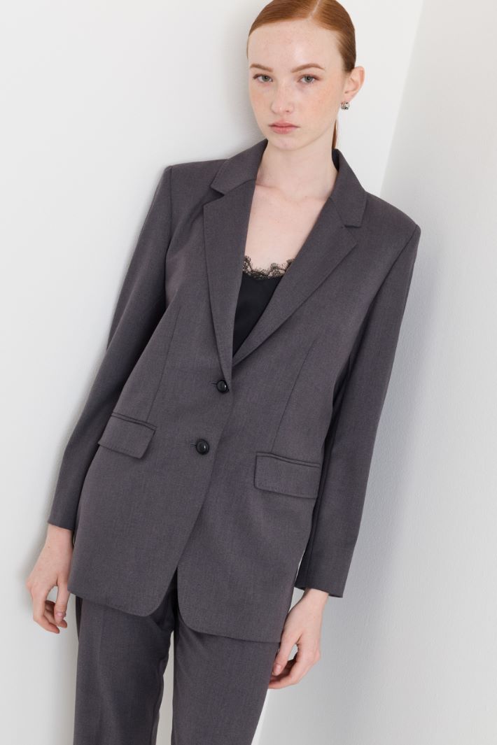 Blazer in flanella - GRIGIO - Intrend - 2
