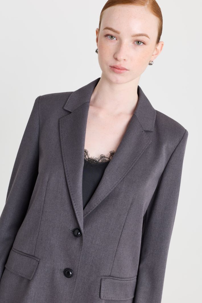 Blazer in flanella - GRIGIO - Intrend - 3