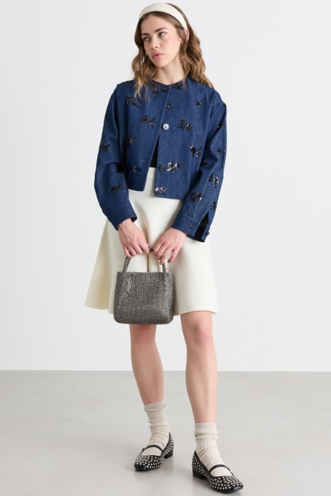 Chaqueta de gabardina bordada - Intrend