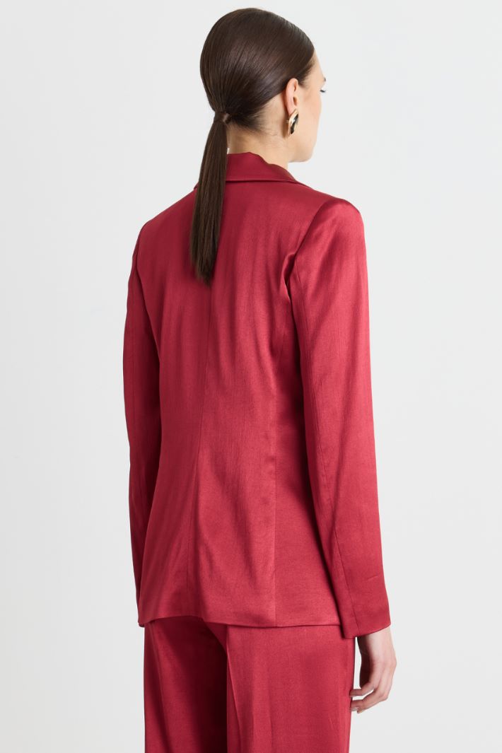 Satin blazer - RED - Intrend - 4