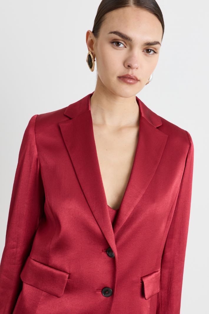 Satin blazer - RED - Intrend - 3