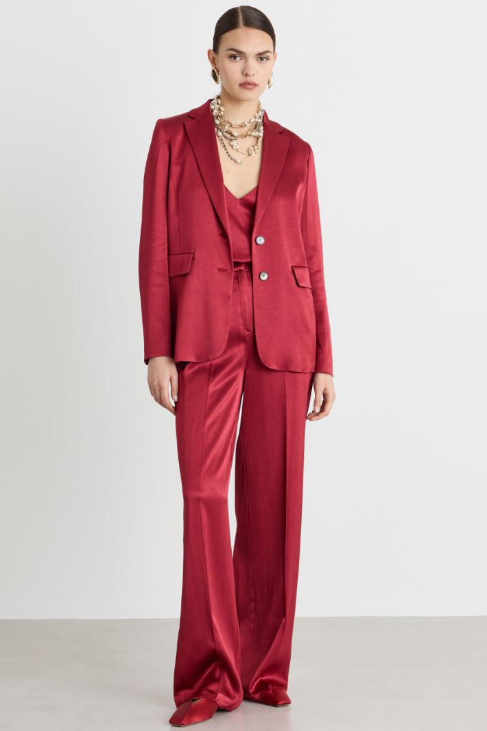 Satin blazer - RED - Intrend