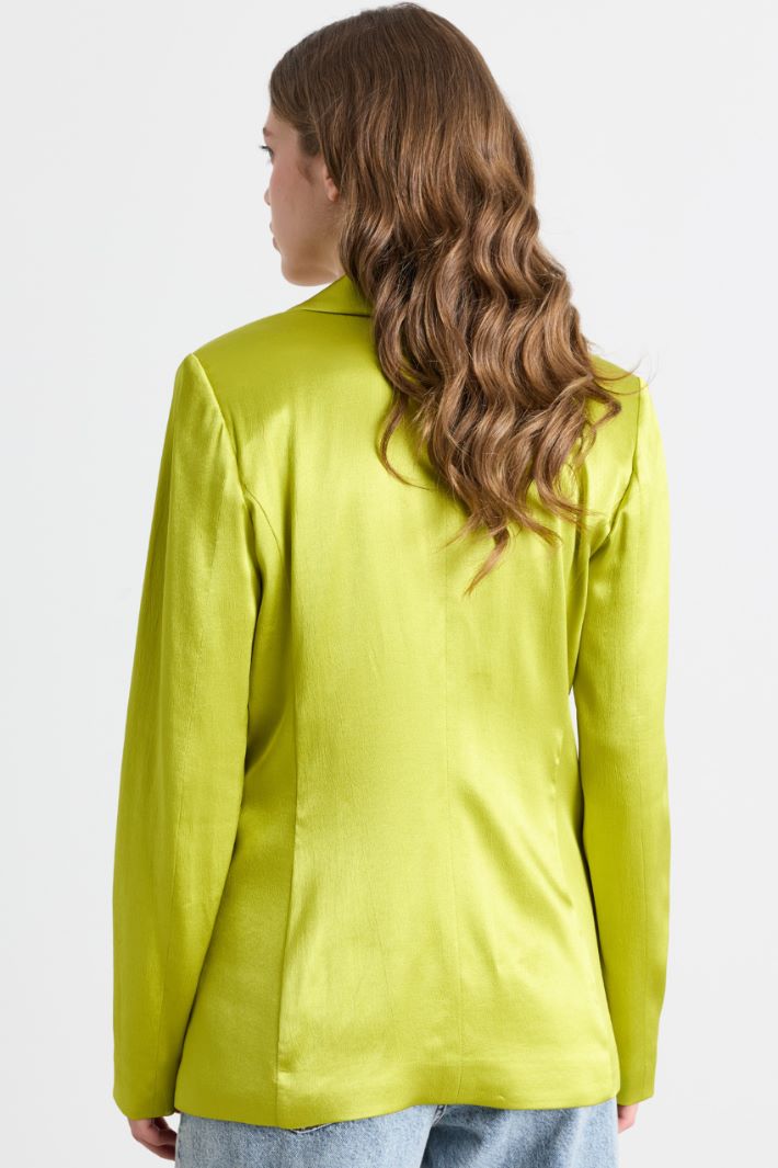 Satin blazer - GREEN - Intrend - 4