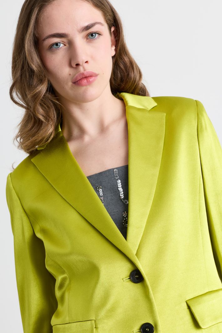 Satin blazer - GREEN - Intrend - 3