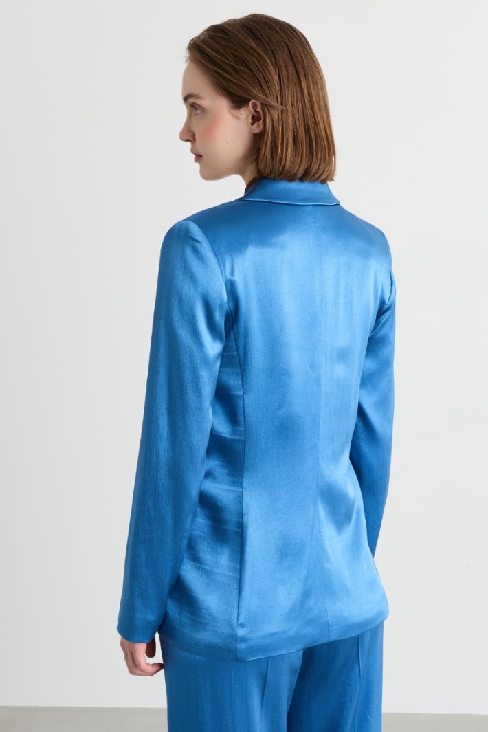 Satin blazer - LIGHT BLUE - Intrend - 4