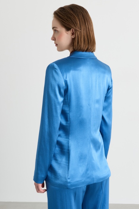 Blazer in raso di viscosa stretch