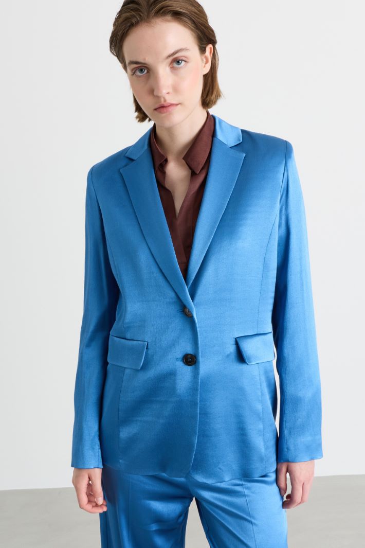 Satin blazer - LIGHT BLUE - Intrend - 2