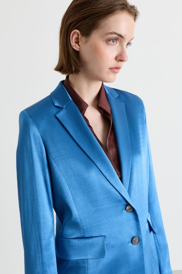 Satin blazer - LIGHT BLUE - Intrend - 3