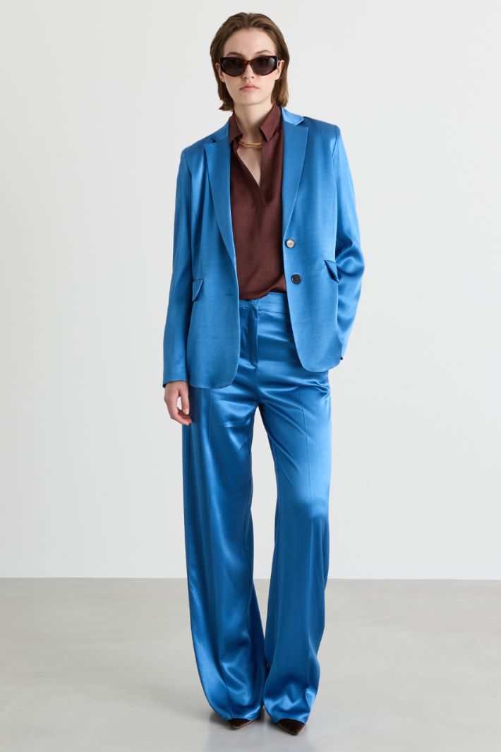 Satin blazer - LIGHT BLUE - Intrend