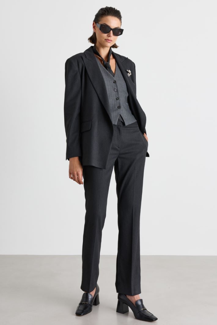 Belted blazer - GREY - Intrend