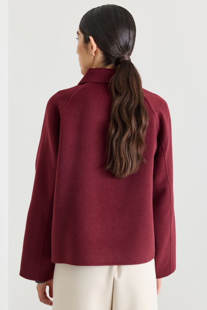 Straight-fit double-faced jacket - BORDEAUX - Intrend - 4