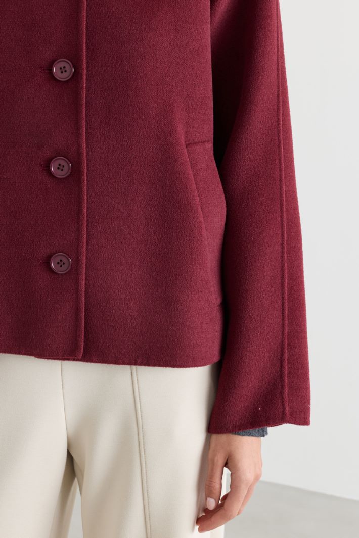 Straight-fit double-faced jacket - BORDEAUX - Intrend - 3