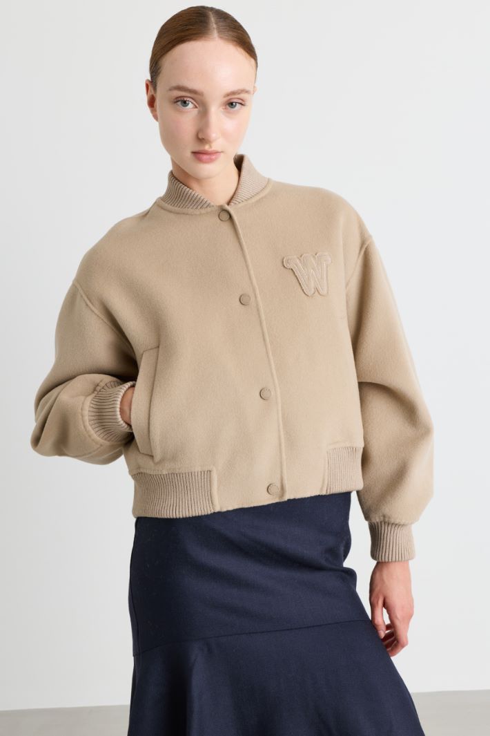 Double-faced bomber jacket - CAMEL - Intrend - 2