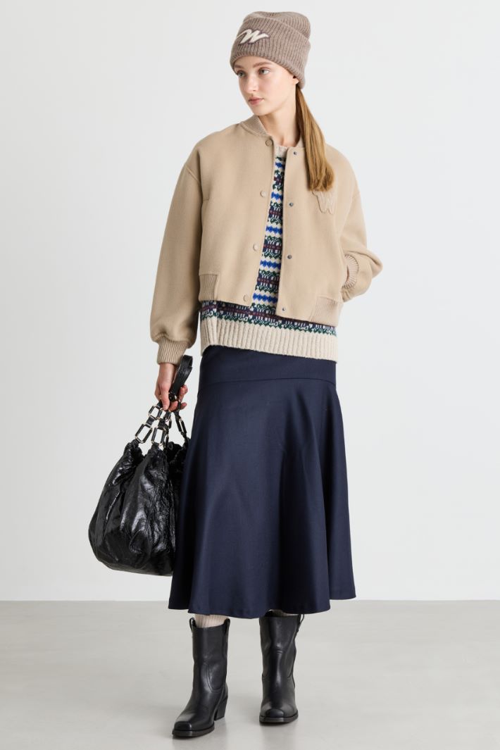 Double-faced bomber jacket - CAMEL - Intrend