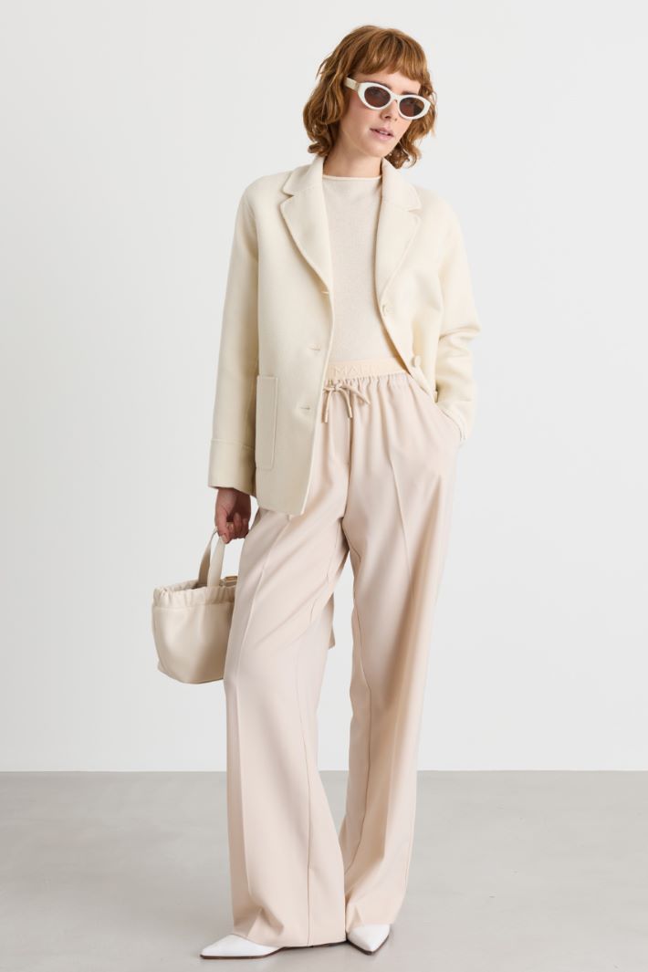 Veste droite en tissu double - BLANC - Intrend