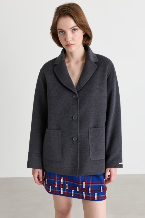 Veste droite en tissu double - Intrend