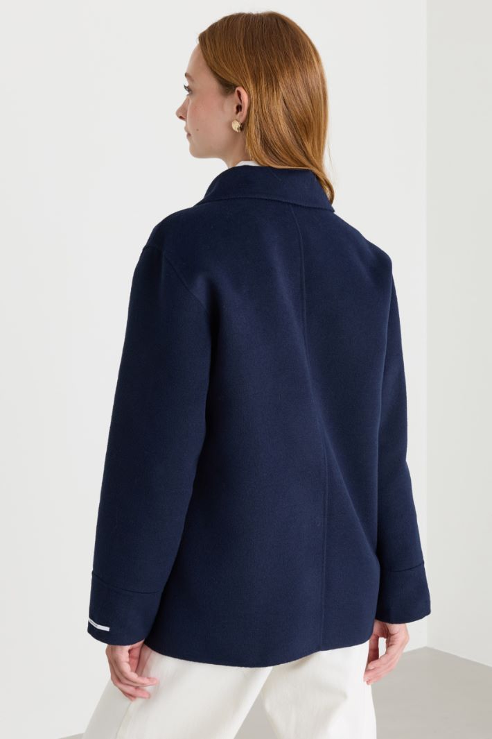 Straight-fit double-faced jacket - BLUE - Intrend - 4