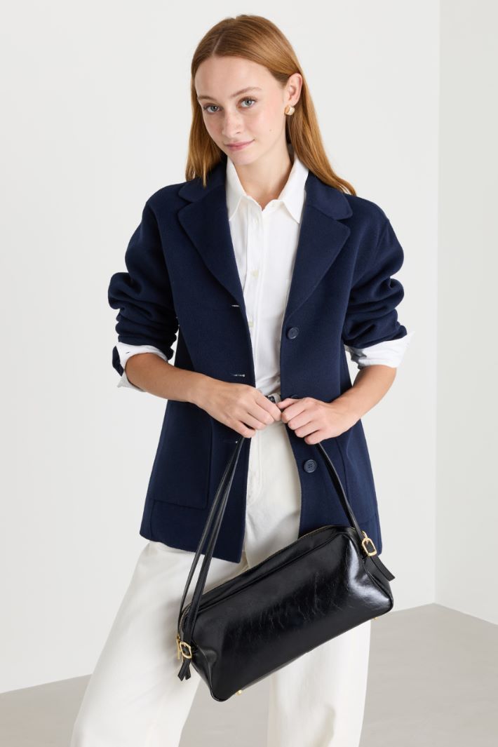 Straight-fit double-faced jacket - BLUE - Intrend - 2