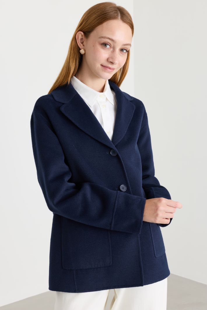 Straight-fit double-faced jacket - BLUE - Intrend - 3