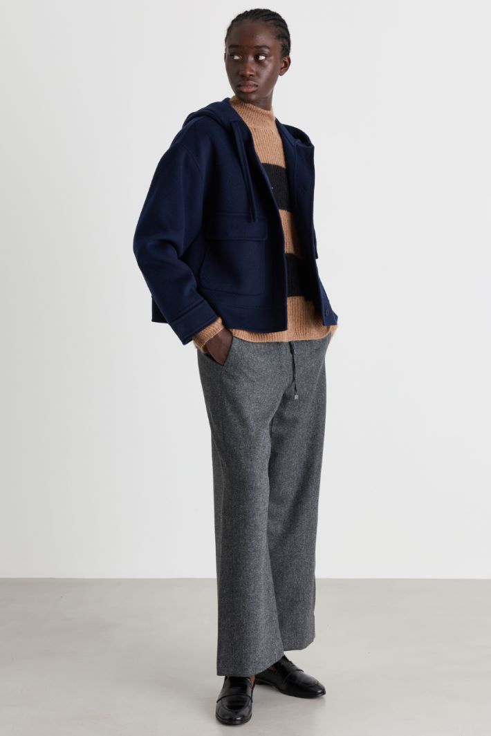 Hooded jacket - BLUE - Intrend