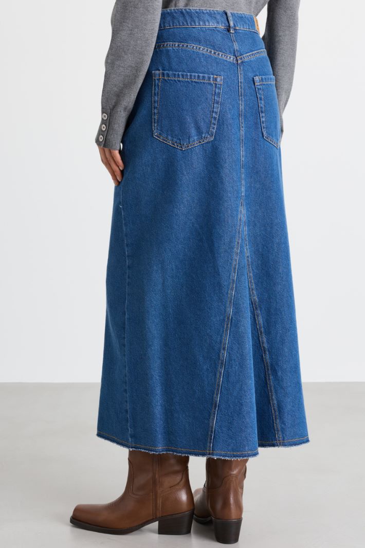 Flared denim skirt - BLUE - Intrend - 4