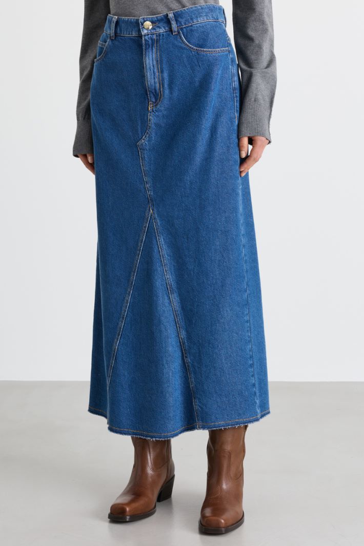 Flared denim skirt - BLUE - Intrend - 2