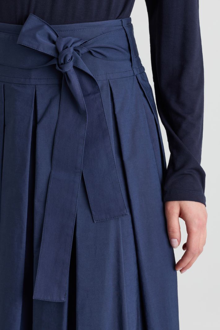 Pleated poplin skirt - BLUE - Intrend - 3
