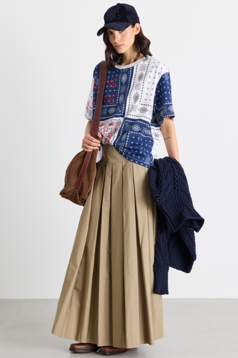 Pleated poplin skirt - Intrend