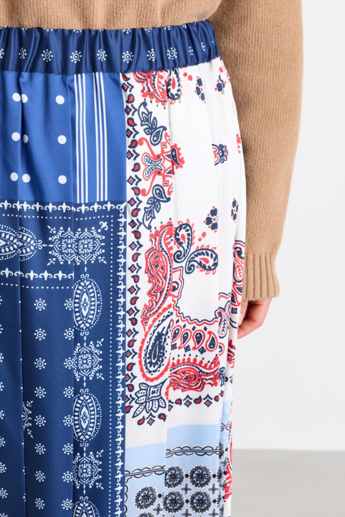Gonna in twill stampato - BLU BIANCO - Intrend - 3