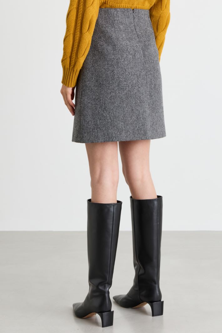 Chevron short skirt - GREY - Intrend - 4