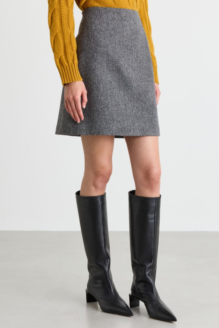 Chevron short skirt - GREY - Intrend - 2