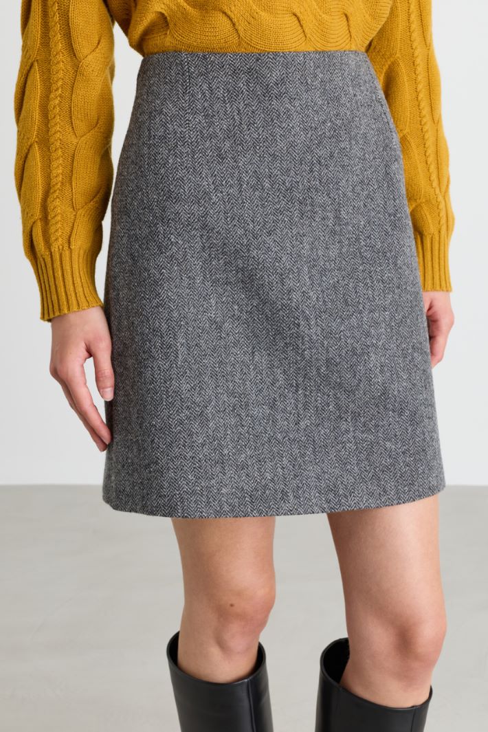 Chevron short skirt - GREY - Intrend - 3