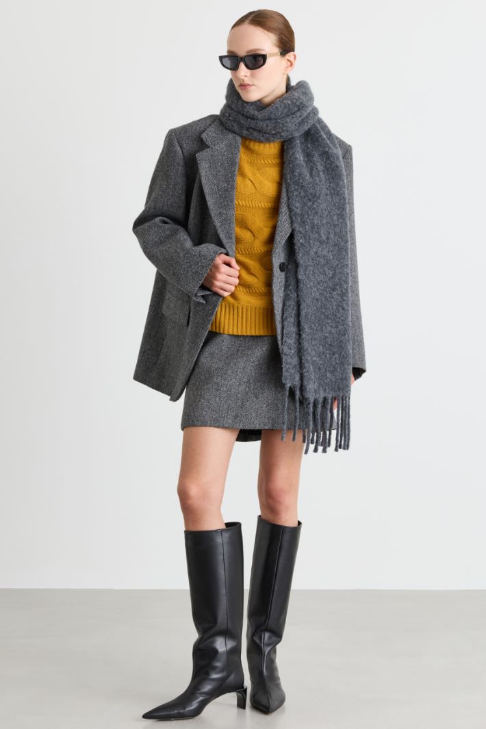 Chevron short skirt - GREY - Intrend