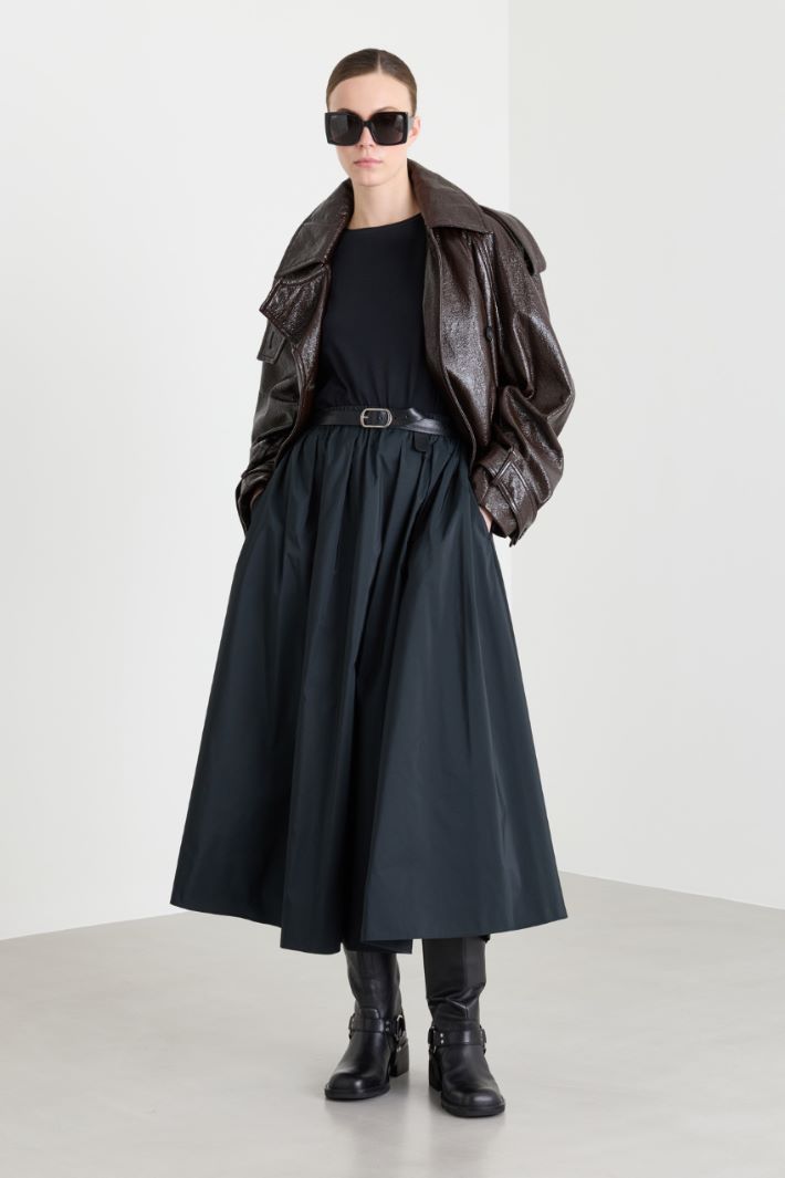 Long taffeta skirt - BLACK - Intrend