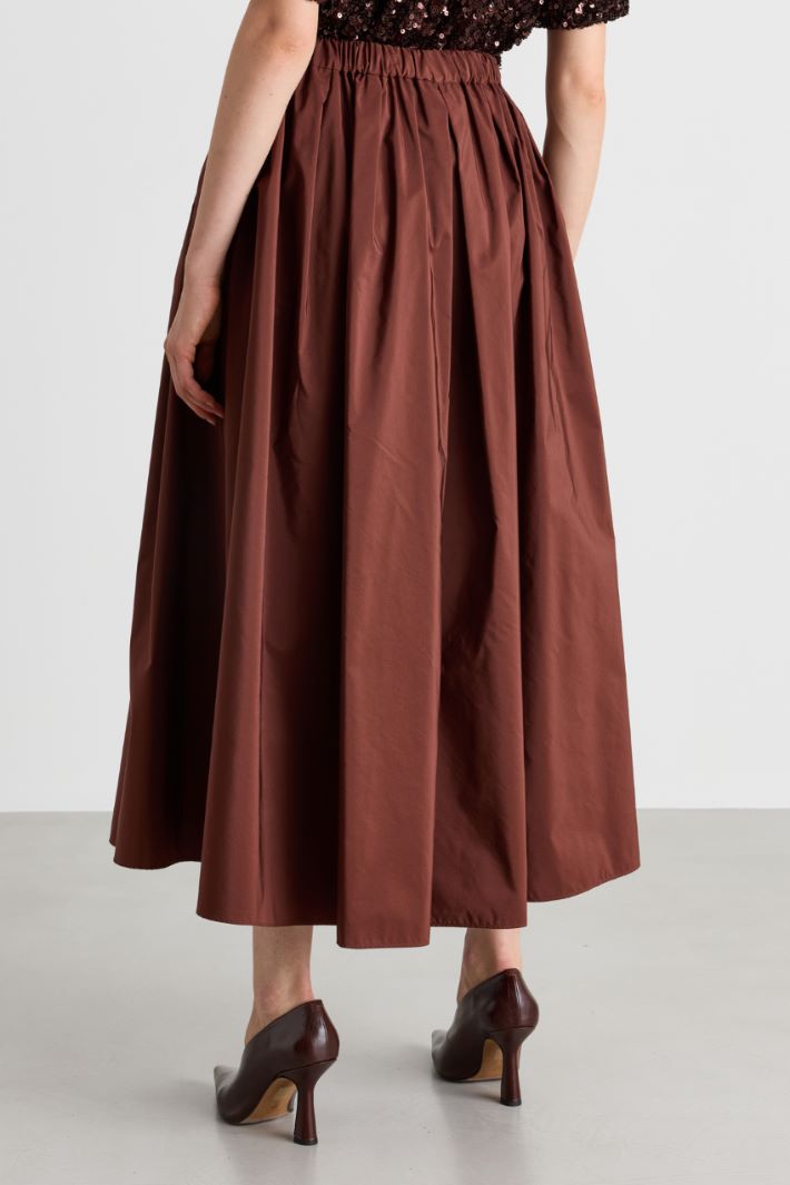 Long taffeta skirt - BROWN - Intrend - 4