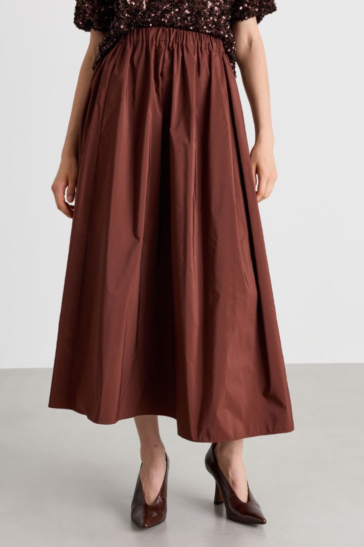 Long taffeta skirt - BROWN - Intrend - 2
