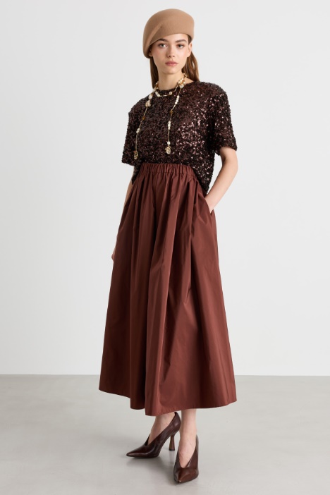 Long taffeta skirt - Intrend