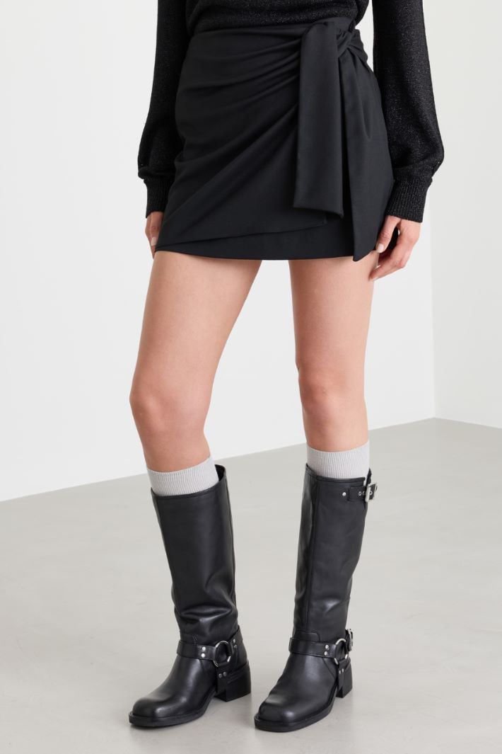 Short wrap skirt - BLACK - Intrend - 2