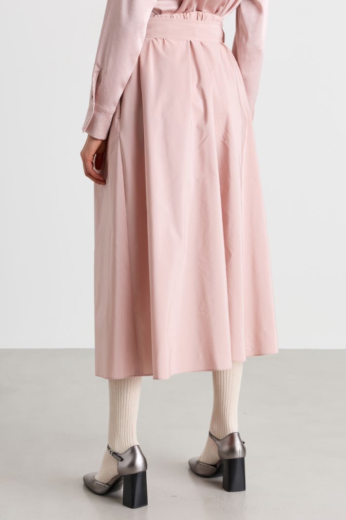 Taffeta midi skirt - PINK - Intrend - 4