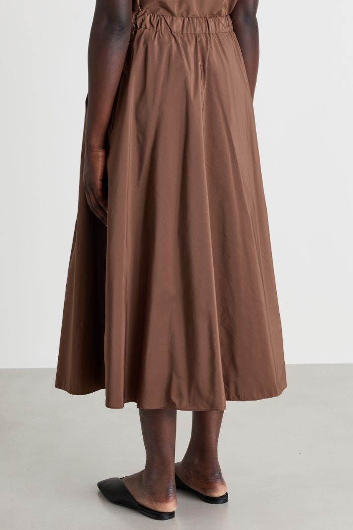 Taffeta midi skirt - BROWN - Intrend - 4