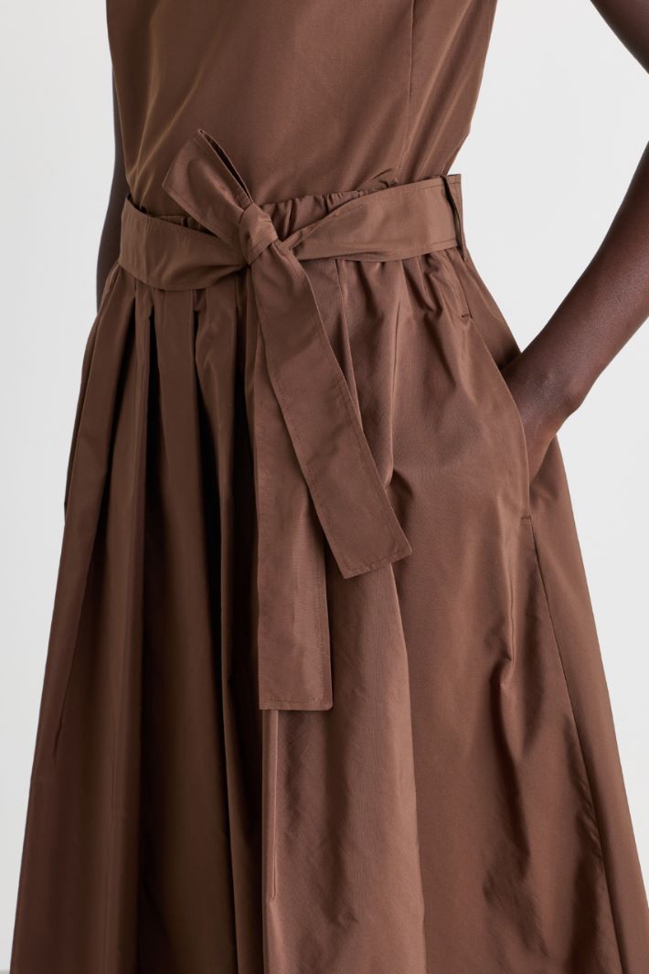 Taffeta midi skirt - BROWN - Intrend - 3