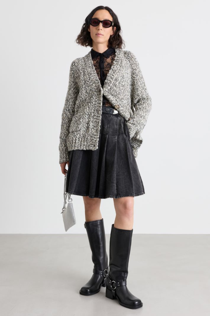 Short Pleated Skirt - BLACK - Intrend