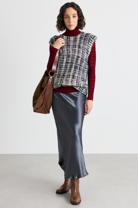 Crinkle satin skirt - Intrend