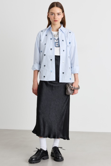 Crinkle satin skirt - Intrend