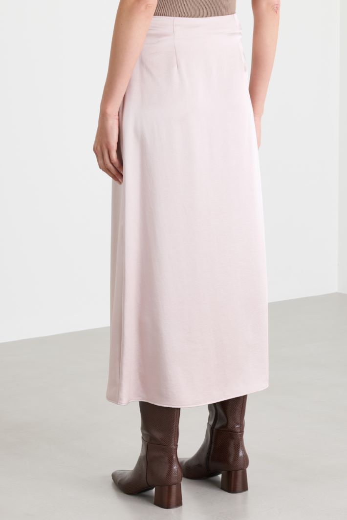 Jupe midi en satin - BEIGE - Intrend - 4