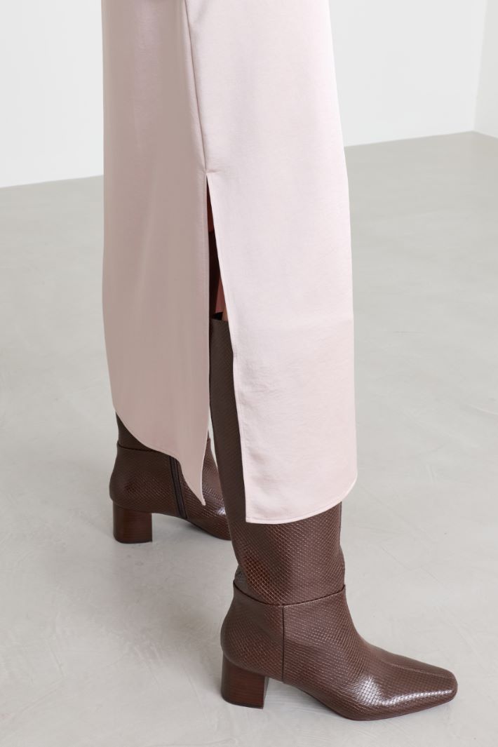 Jupe midi en satin - BEIGE - Intrend - 3