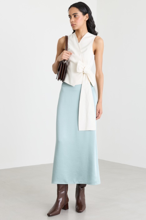 Satin midi skirt - Intrend